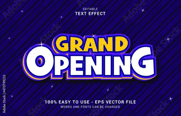 Fototapeta editable text effect, Grand Opening style