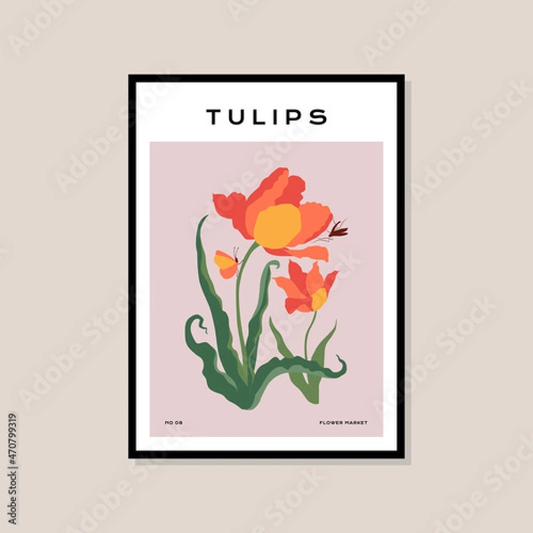 Fototapeta Botanical illustration wall print poster 