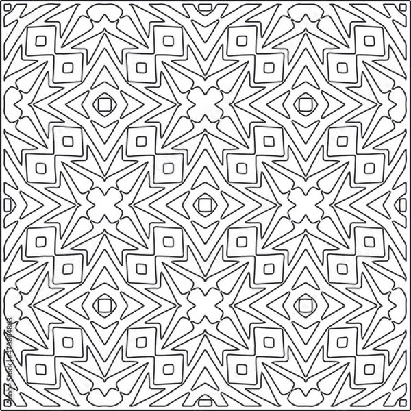 Obraz floral pattern background.Repeating geometric pattern from striped elements.  Black pattern. 