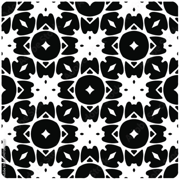Fototapeta Seamless vector pattern in geometric ornamental style. Black  pattern.Design element for prints, backgrounds, template, web pages and textile pattern. Geometric art.