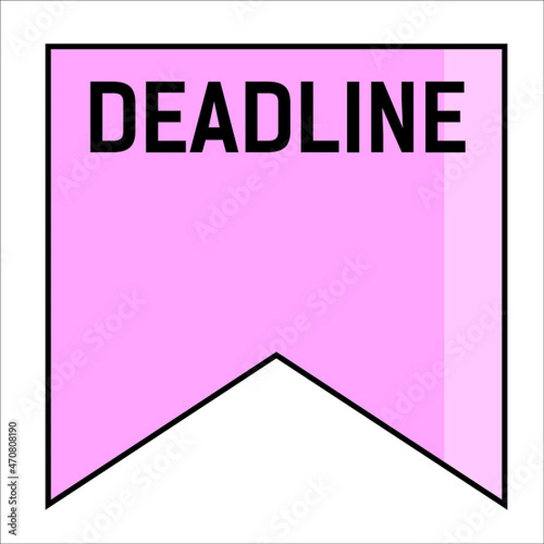 Obraz Pink check box deadline. Deadline reminder. Infographics for every day. Diary stickers.