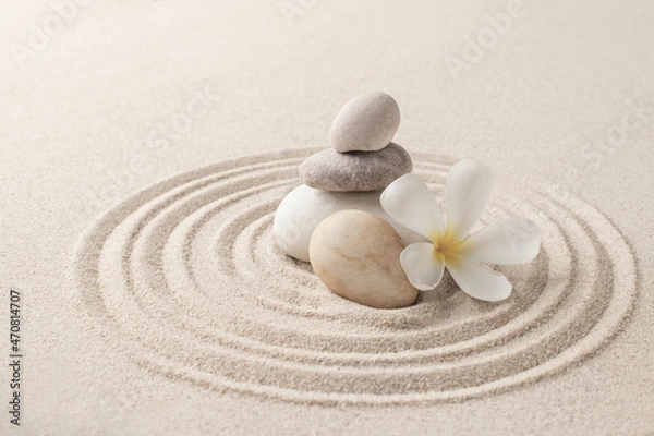 Obraz Ułożone Zen Stones Piasek Tła Art of Balance Concept