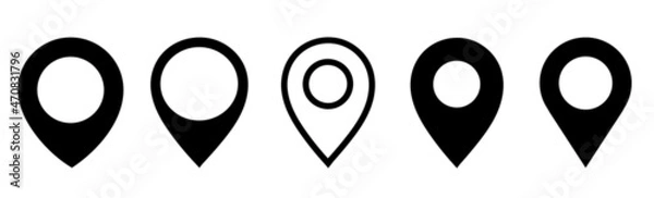 Fototapeta Map pin icon. location pin place marker. Location icon. Map marker pointer icon set. GPS location symbol collection.  Modern map markers. Vector icon isolated on transparent background.