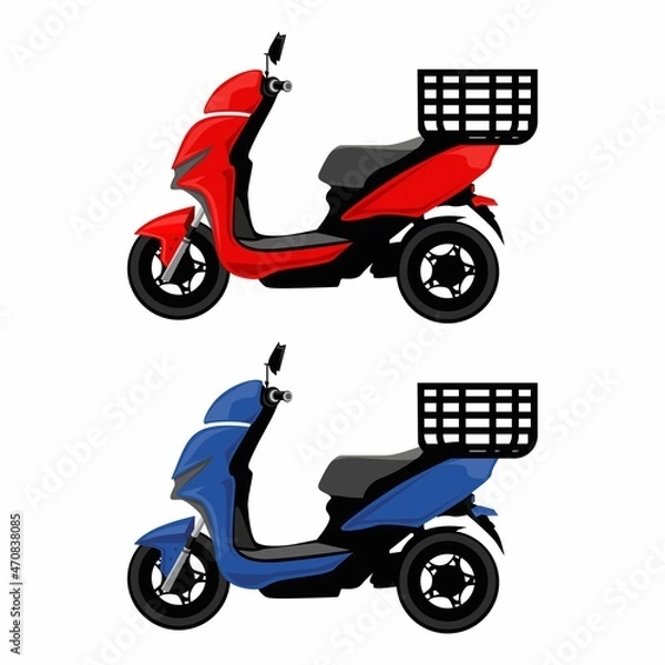 Obraz Vector illustration delivery scooter