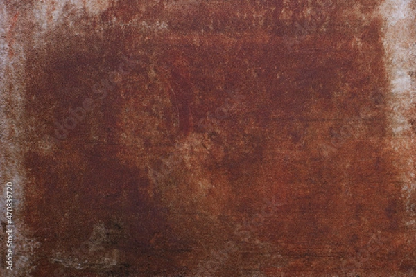 Fototapeta Background with rust, brown rusty iron texture.Old wall paer.