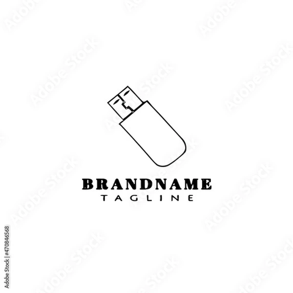 Fototapeta flash drive logo design template icon black isolated vector