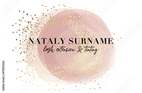 Fototapeta Dusty pink gold background abstract painting . Minimal Colors logo design