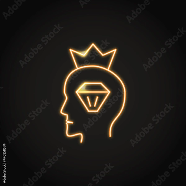 Fototapeta Neon narcissistic personality disorder icon in line style