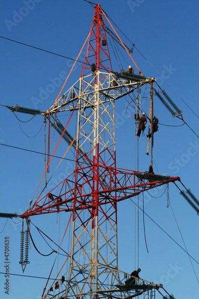 Obraz Arbeiten am Strommast