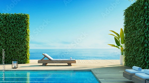 Obraz Luxury Beach Sea View Pool Villa - 3D rendering