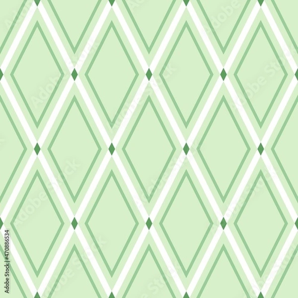 Fototapeta Seamless pattern of rhombuses in different shades of green. Vector design.