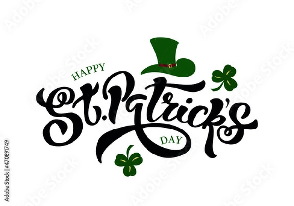 Obraz Hand  drawn lettering st patrick day. Vector illustration