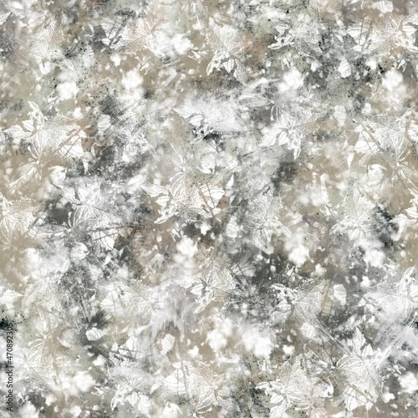 Fototapeta Seamless neutral and white grungy classic abstract surface pattern design for print. High quality illustration. Monochrome earth colored design with white pattern design overlay. Repeat graphic swatch