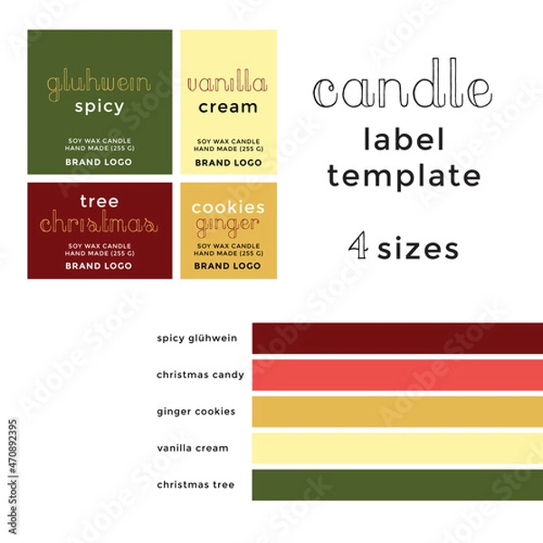 Fototapeta Candle label template editable DIY