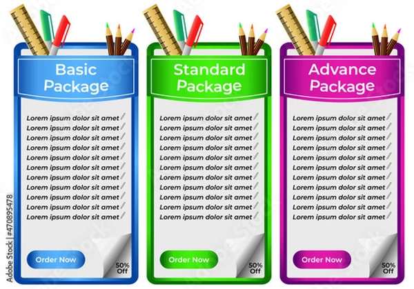 Fototapeta Business Package Plans that can be used for membership plan, upgrading, deals or promotion.