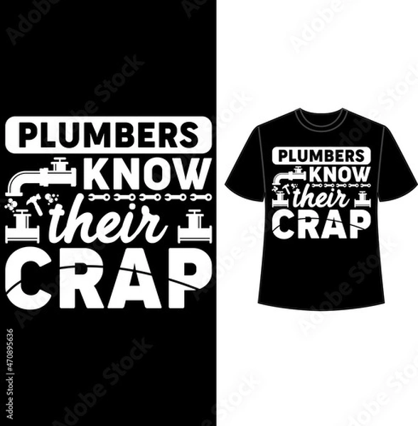 Fototapeta Plumber t shirt design, plumber t shirt vector, plumber elements, tools, vector, graphics, background, grunge.
