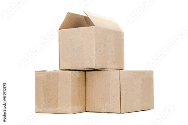 Obraz cardboard boxes on white background isolates