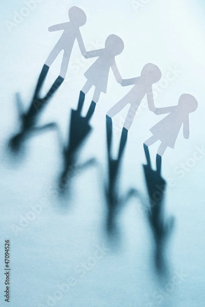 Fototapeta Paper man chain