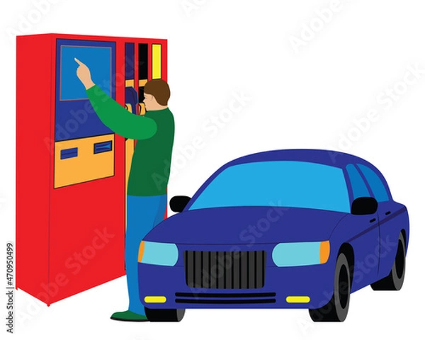 Obraz The driver refueling the car.