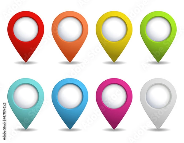 Obraz set of bright map pointers