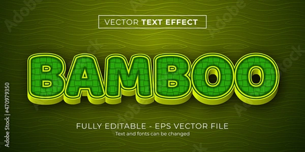 Obraz Bamboo woven text effect, editable asia and forest text style