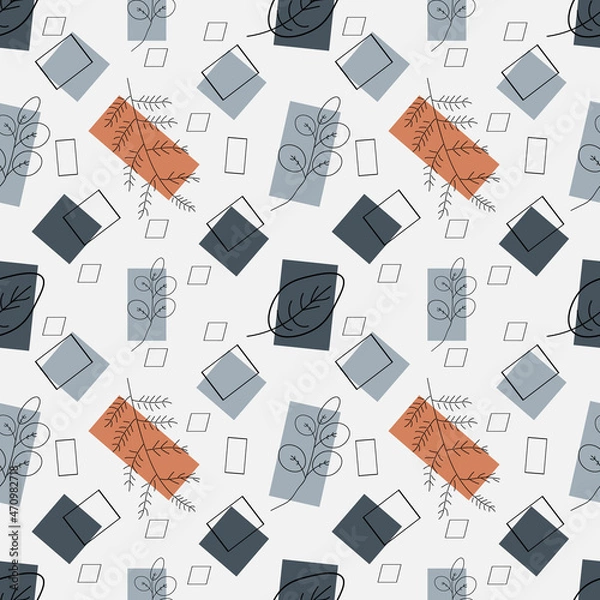 Fototapeta Floral and leaf abstract vector ilustration seamless patern.Great for textile,fabric,wrapping paper,and any print.