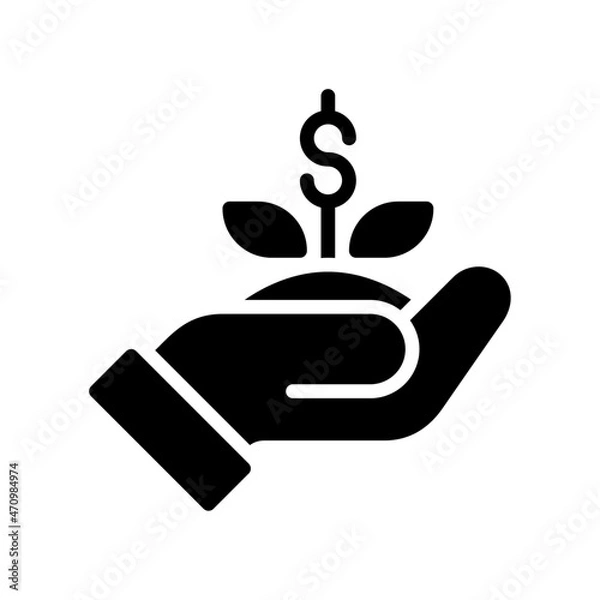 Fototapeta Growth Icon, Glyph style icon vector illustration, Suitable for website, mobile app, print, presentation, infographic and any other project.