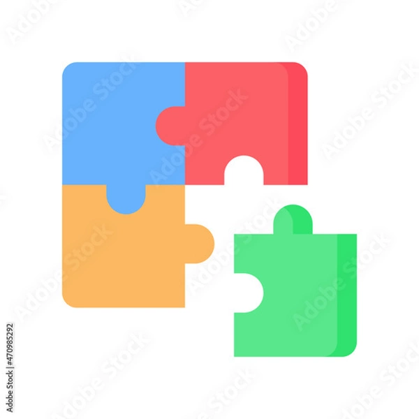 Fototapeta Puzzle Icon, Flat style icon vector illustration, Suitable for website, mobile app, print, presentation, infographic and any other project.