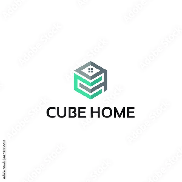 Fototapeta initial hexa home logo template