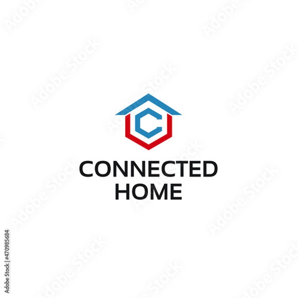 Obraz initial hexa home logo template