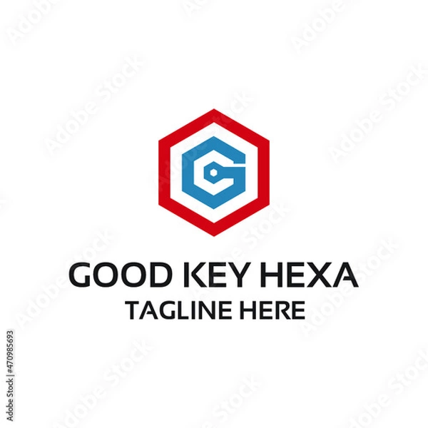 Obraz initial hexa home logo template