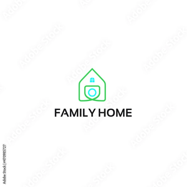 Fototapeta initial hexa home logo template