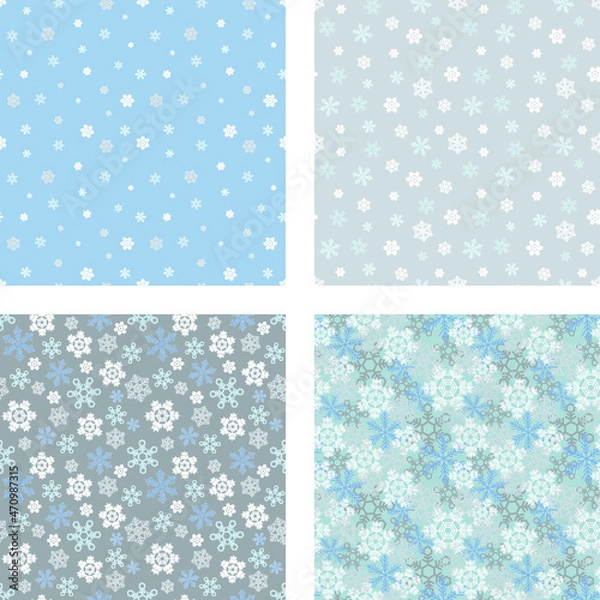 Obraz 大きさいろいろの雪の結晶詰め　