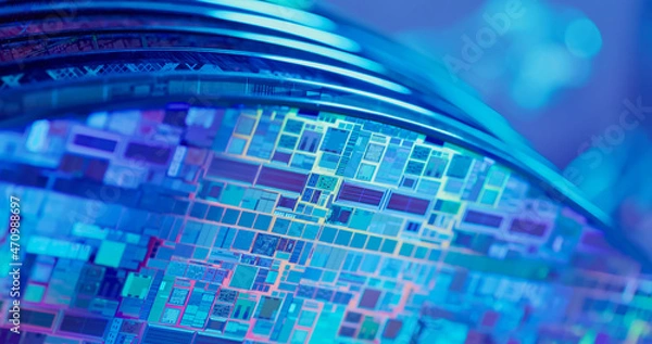 Obraz silicon Wafer with semiconductors