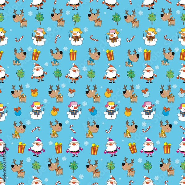 Obraz Christmas background paper, Seamless pattern