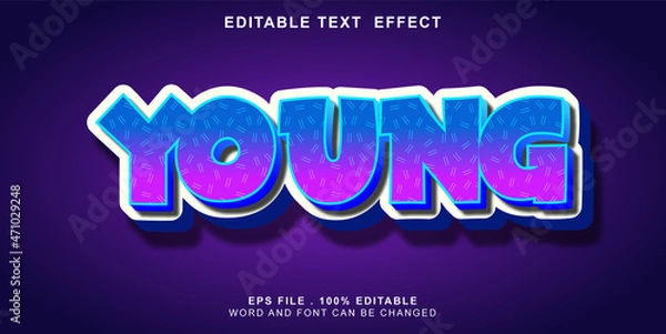 Fototapeta text effect editable young