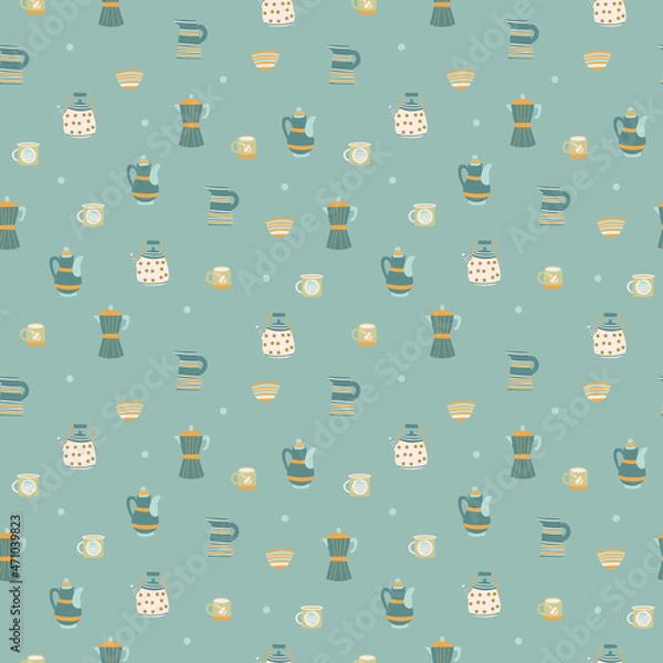 Fototapeta Vector pattern from winter New Year clipart. Vector repeating composition