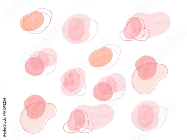 Obraz 楕円形のおしゃれなオブジェクトイラスト