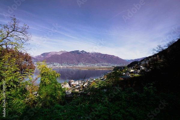 Fototapeta Tcino,ascona,locarno,bellinzona,lugano,mendrisiotto, From the palms to the glaciers. The Lake Maggiore area, and its surrounding valleys, will amaze you with its variety. A mild climate,exotic flora