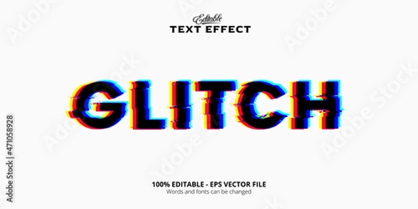 Obraz Futuristic and editable glitch text effect