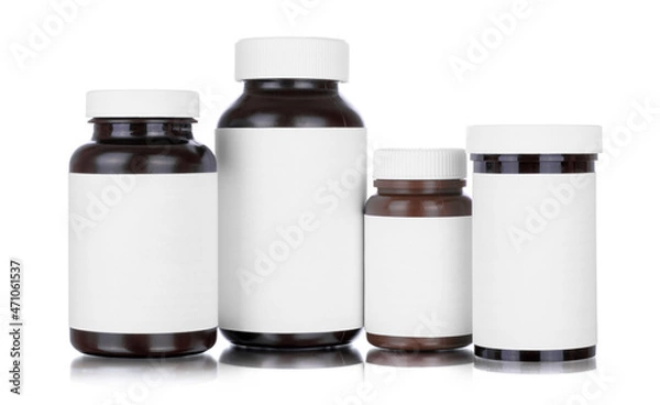 Fototapeta Medicine bottles isolated on white
