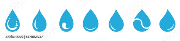 Fototapeta Water drop icon. Abstract fresh waterdrops symbol. Water drop Logo Template, Stock vector illustration...