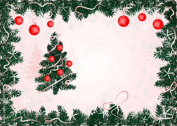 Obraz Новогодняя елка. Праздник. Открытка.