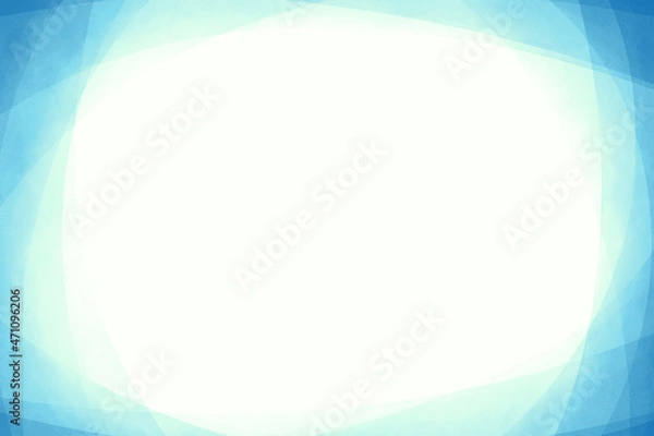 Fototapeta 絵本のような暖かい感じの青いフレームイラスト手描き水彩風