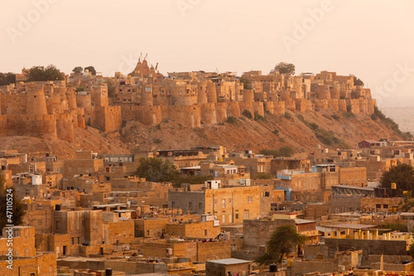Fototapeta Panorama of the Golden Fort of Jaisalmer, Rajasthan