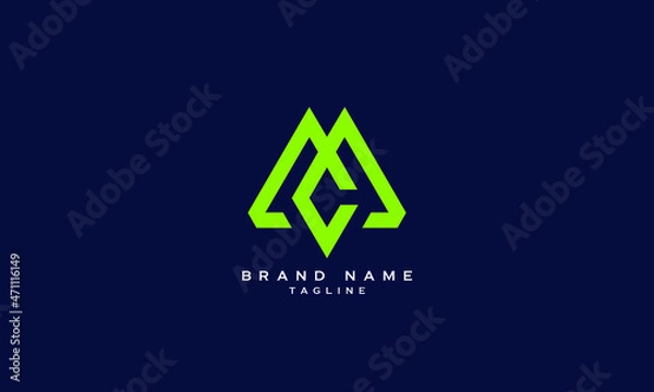 Fototapeta MC, CM, Abstract initial monogram letter alphabet logo design
