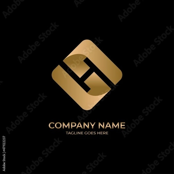 Fototapeta Initial letters SH or HS logo vector