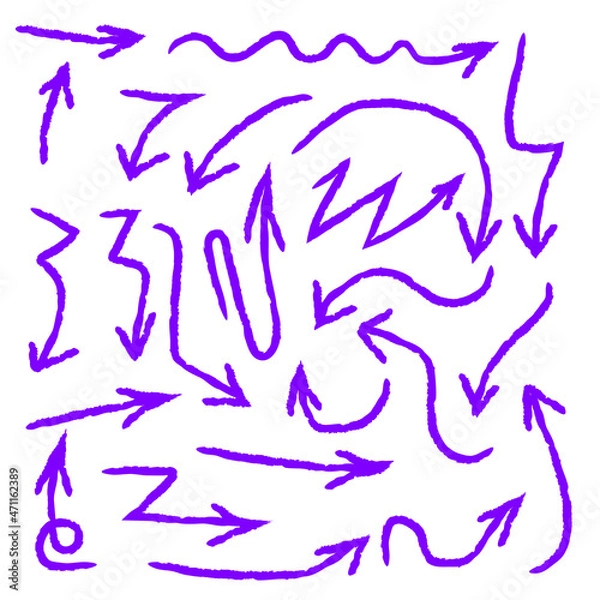 Fototapeta Hand drawn set of arrows vector 