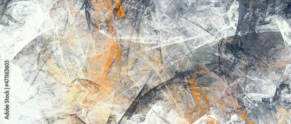 Fototapeta Abstract painting grunge texture. Modern paint grey pattern. Bright background. Fractal artwork for creative graphic design