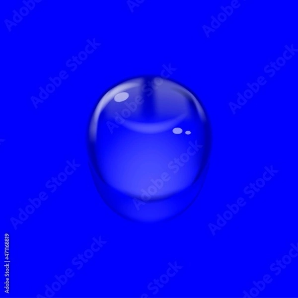 Obraz Rain drop. Drop of water on a blue background.